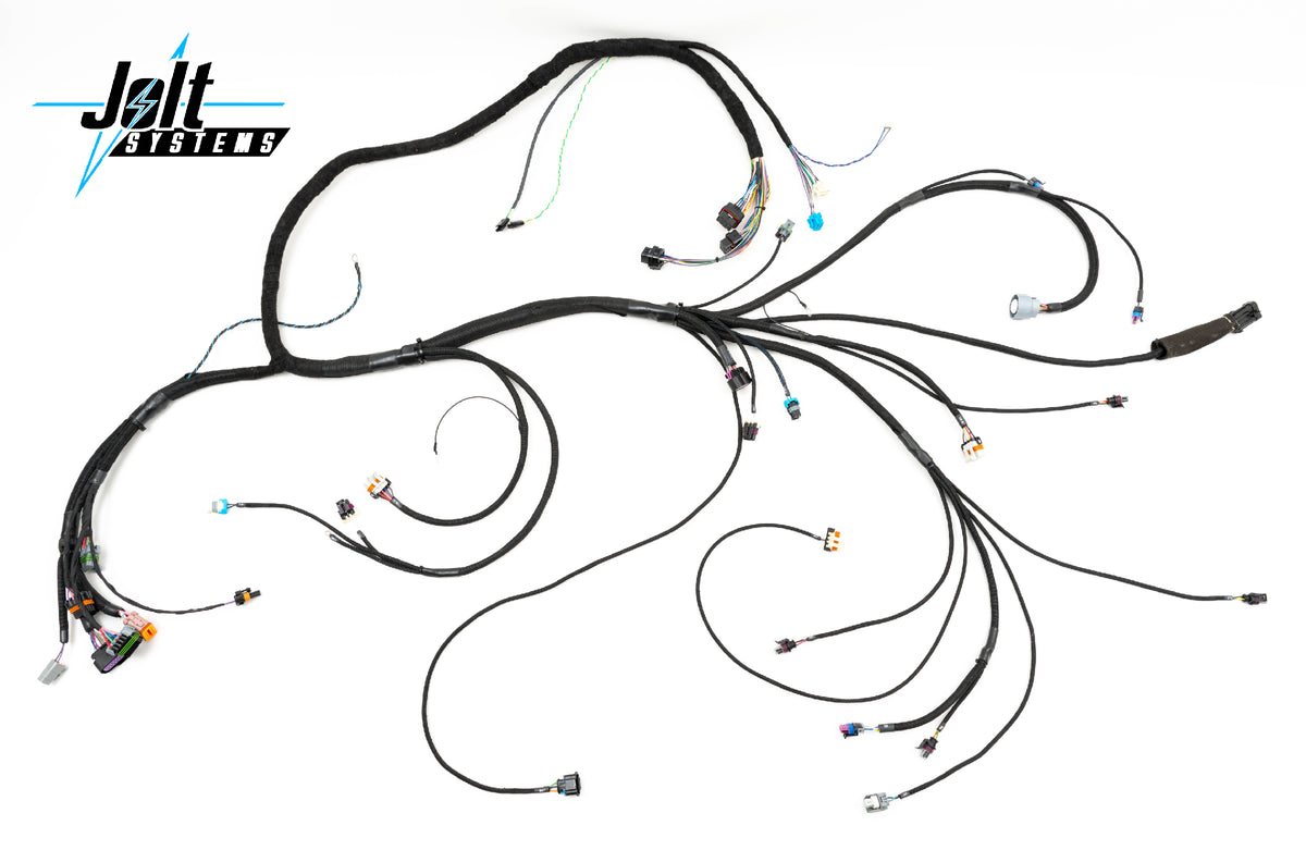 Jolt Systems 4th Gen F-Body plug-and-play LSX engine harness for Holley EFI systems with factory gauge cluster integration
