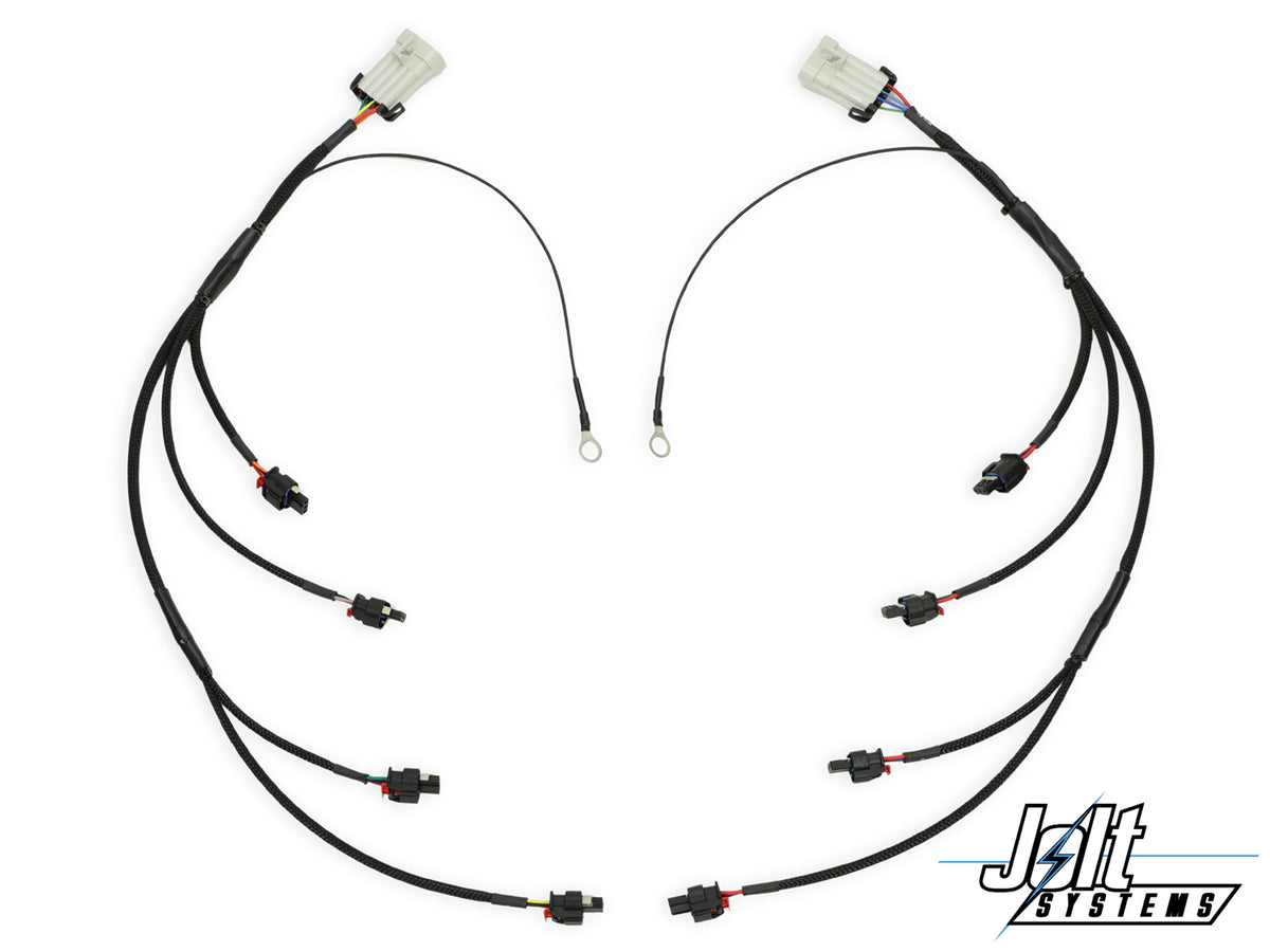 Jolt Systems plug-and-play Ford 7.3L Godzilla short coil harness set with 7-pin Metripack connectors for Holley EFI systems.