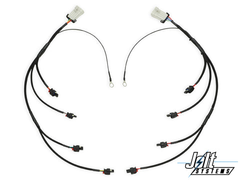 Jolt Systems plug-and-play Ford 7.3L Godzilla short coil harness set with 7-pin Metripack connectors for Holley EFI systems.