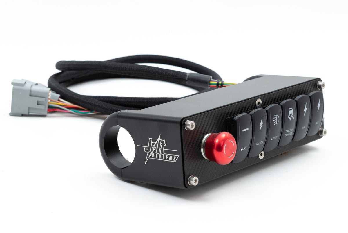 Estop Rocker Switch Roll Bar Mount Switch Box - 6 Rocker & E-Stop, Pre-Wired – Jolt Systems