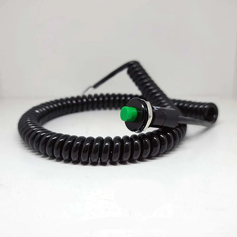 Curly Cord Momentary Button - Green